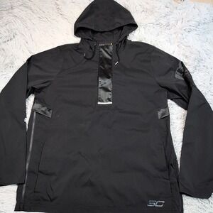 Under Armour Jacket Womens XL Black Hood‎ Athletic Fitted Gorpcore Windbreaker